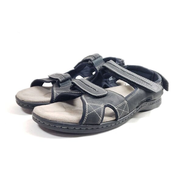 Dockers Mens 12 Black Sandals With Adjustable Straps & Cushioned Soles - Picture 2 of 9